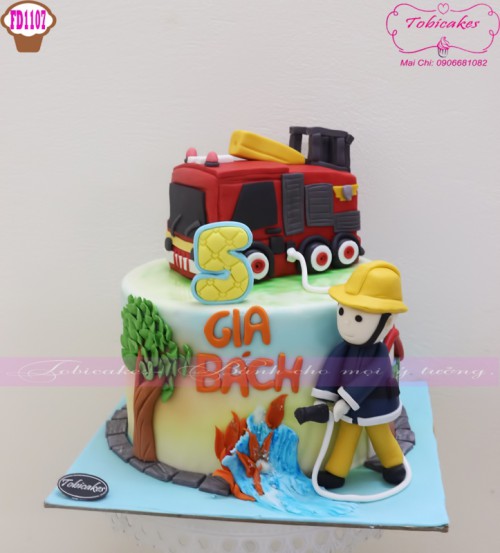 Bánh kem sinh nhật tạo hình 3d xe cứu hỏa ngộ nghĩnh đáng yêu  Bánh Kem  Ngộ Nghĩnh