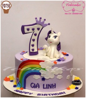 [FD756] BÁNH SINH NHẬT TRANG TRÍ NGỰA PONY DÀNH CHO BÉ GÁI 7 TUỔI