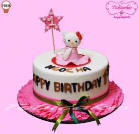 FD038] BÁNH SINH NHẬT FONDANT TRANG TRÍ HÌNH MÈO KITTY