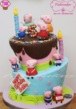 [FD666]BÁNH SINH NHẬT TẠO DÁNG ĐỘC ĐÁO CHỦ ĐỀ GIA ĐÌNH PEPA PIG