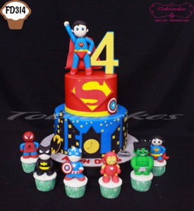 [FD314] BÁNH SINH NHẬT SUPERMAN DÀNH CHO BÉ TRAI 4 TUỔI