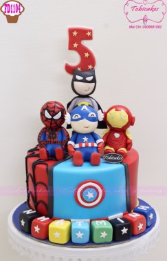 [FD1104] BÁNH SINH NHẬT TẠO HÌNH CHỦ ĐỀ CÁC ANH HÙNG TRONG AVENGER CHIBI NGỘ NGHĨNH