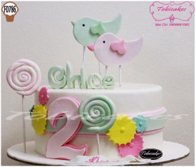 [FD786] BÁNH SINH NHẬT TẠO HÌNH 2D CHÚ CHIM NON CHLOE MÀU PASTEL