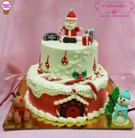 [FD087] BÁNH DÀNH CHO GIÁNG SINH TRANG TRÍ ÔNG GIÀ NOEL FONDANT