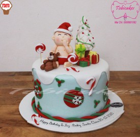 [FD273] BÁNH SINH NHẬT TẠO HÌNH BÉ TRAI CHƠI NOEL