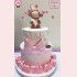 [FD1091] BÁNH SINH NHẬT FONDANT TRANG TRÍ SẮC MÀU HỒNG TRẮNG DÀNH CHO BÉ GÁI TUỔI KHỈ