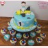 [FD202] BÁNH SINH NHẬT FONDANT TẠO HÌNH BÉ TRAI NGỒI TRÊN MÁY BAY DÀNH TẶNG BÉ 1 TUỔI