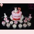 BÁNH SINH NHẬT TRANG TRÍ HÌNH NGỰA TONE HỒNG DÀNH CHO BÉ GÁI + SET CUPCAKE