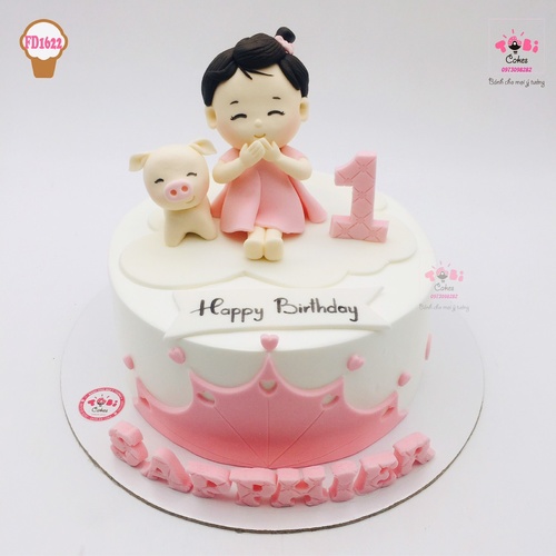 Bánh sinh nhật cho bé gái 1 tuổi | Decor sinh nhật bé gái - Decor Birthday