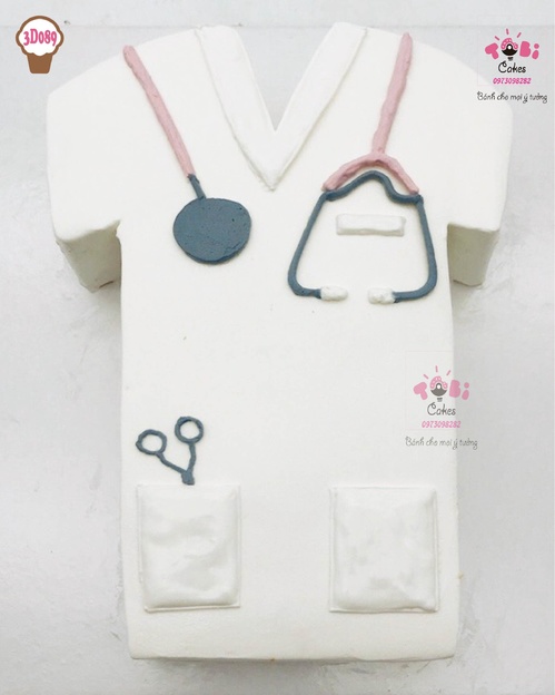 3D089 - Bánh tạo hình áo blouse trắng cho bác sĩ