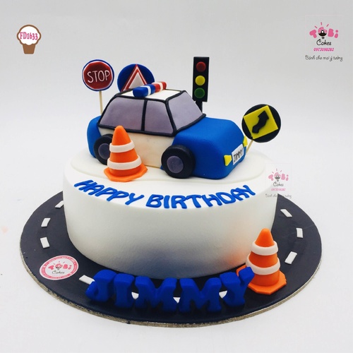 FD1633 - Bánh sinh nhật tạo hình xe cảnh sát