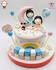 FD1639 - Bánh sinh nhật 2 bé gái sinh đôi trên cung trăng