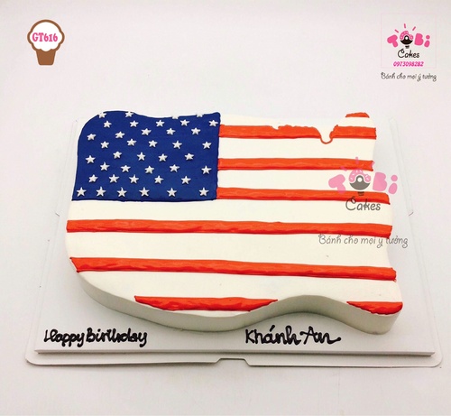 GT616 - Bánh sinh nhật tạo hình cờ Mỹ
