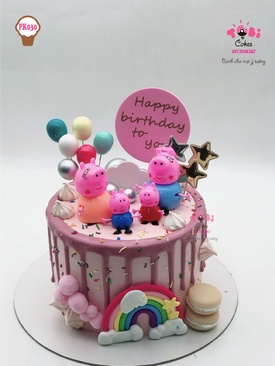 PK030 - Bánh sinh nhật gia đình peppa pig