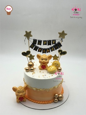 PK037 - Bánh sinh nhật chú chuột vàng dễ thương