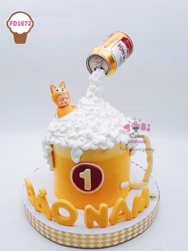 FD1672 - Bánh sinh nhật hình cốc bia siêu to khổng lồ cho bé trai