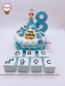 PK050 - Bánh sinh nhật hình công chúa Elsa kèm bánh cắt
