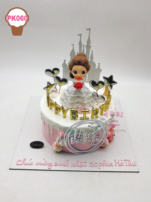 PK060 - Bánh sinh nhật công chúa hồng cho bé gái