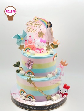 FD1676 - Bánh sinh nhật chủ đề công chúa Kitty in ảnh