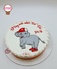 GT655 - Bánh sinh nhật vẽ hình Chú voi con đội mũ đáng yêu