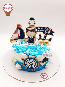 PK447 - Bánh sinh nhật chủ đề Thủy thủ cho bé trai