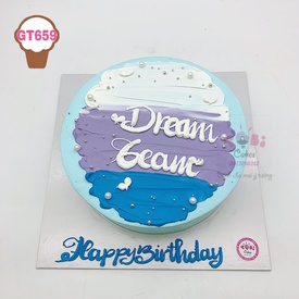 GT659 - Bánh sinh nhật Gato kem Hàn Quốc xanh tím
