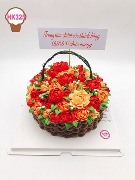 HK325 - Bánh gato hình lẵng hoa cho những dịp chúc mừng