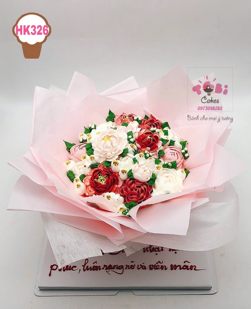 HK326 - Bánh sinh nhật hình bó hoa tươi độc đáo