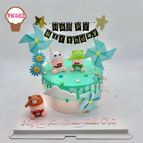 PK462 - Bánh sinh nhật chủ đề nông trại heo con