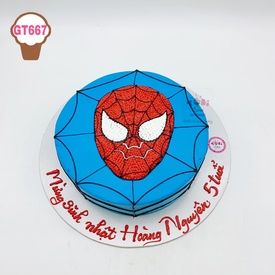 GT667 - Bánh sinh nhật vẽ hình người nhện cho bé trai