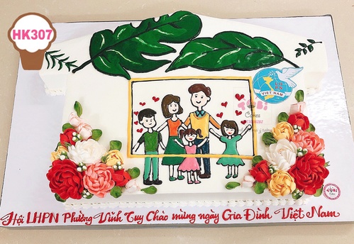 HK307 - Bánh Hoa kem chào mừng ngày gia đình VN