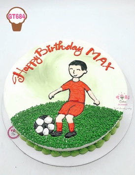 GT684 - Bánh sinh nhật vẽ hình cậu bé đá bóng