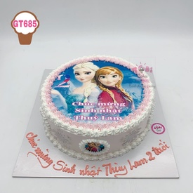 GT685 - Bánh sinh nhật in ảnh Elsa và Anna