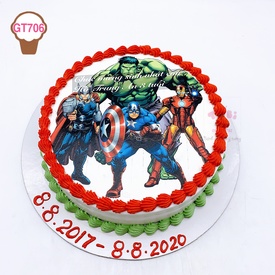 GT706 - Bánh sinh nhật in ảnh siêu anh hùng