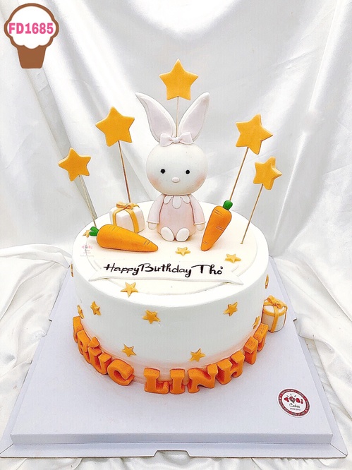 Bánh kem sinh nhật tạo hình 3D chú thỏ dễ thương (Mẫu 46022 ) - FRIENDSHIP  CAKES & GIFT