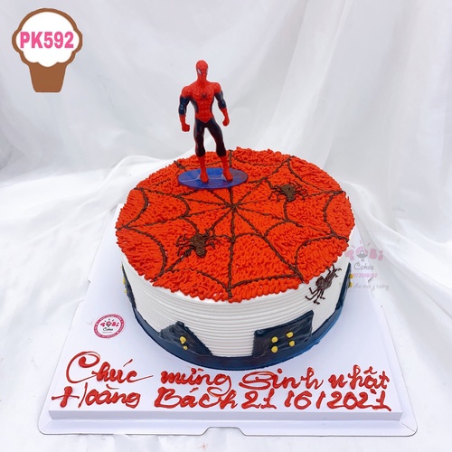Bánh kem sinh nhật thiết kế 3d siêu nhân người nhện và bánh nhỏ đẹp mắt ngộ  nghĩnh