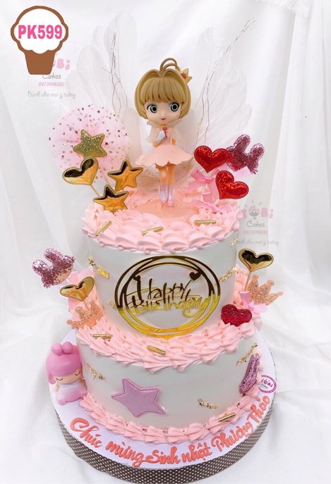 Bánh sinh nhật công chúa nhiều tầng, Bánh sinh nhật công chúa 2 tầng, Bánh  búp bê 3D, Bánh kem công chúa, Bánh công chúa barbie, Bánh kem nhiều tầng
