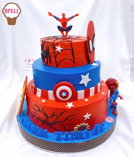 Bánh sinh nhật in ảnh bộ đôi siêu anh hùng