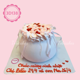 3D138 - Bánh sinh nhật Túi quà Trái Tim Đáng Yêu